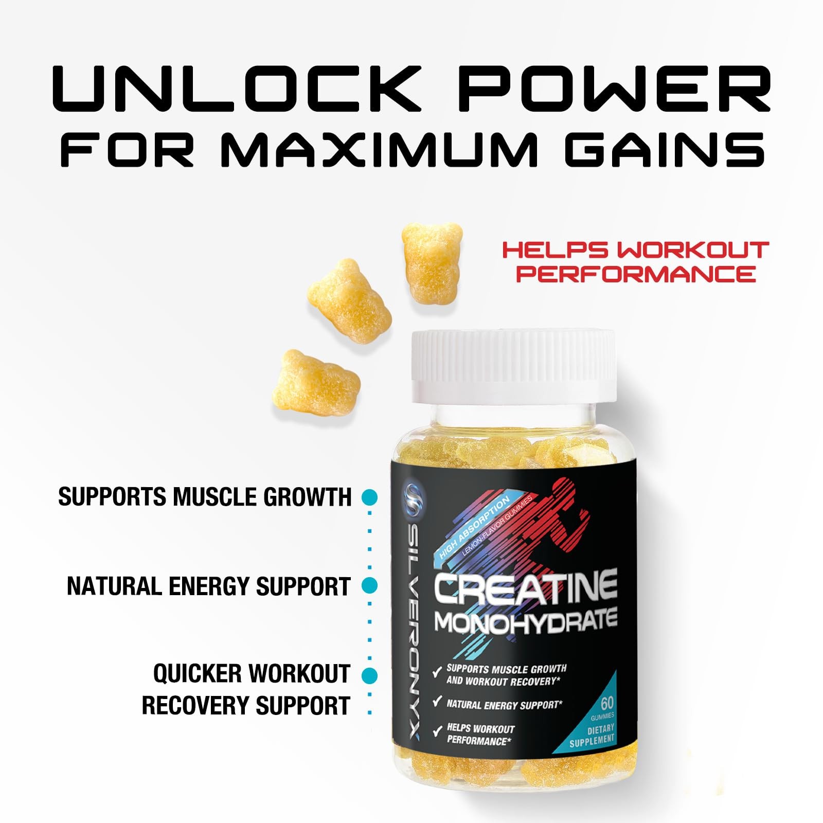 Premium Micronized Creatine Gummies – 1000mg Sugar-Free Strength Supplement