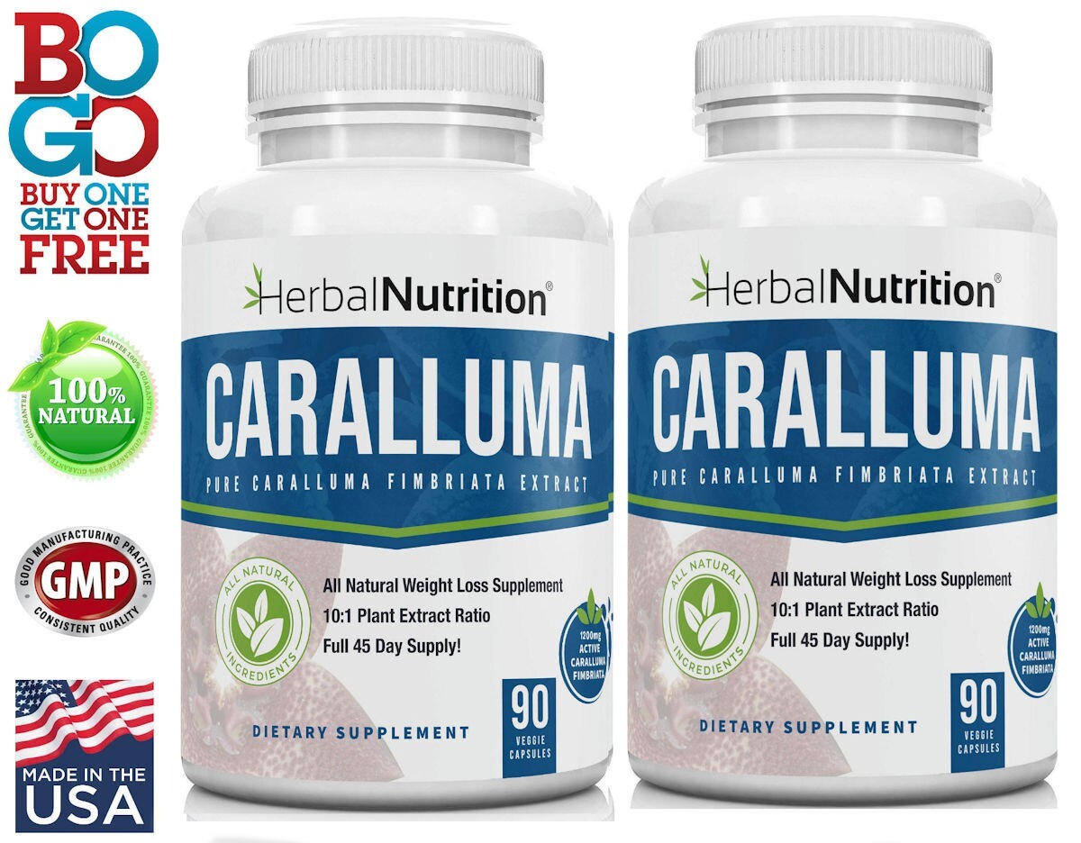 Best Caralluma Weight Loss Supplement 1000mg 10:1 Fat Burner 180 Caps 2 Pack!