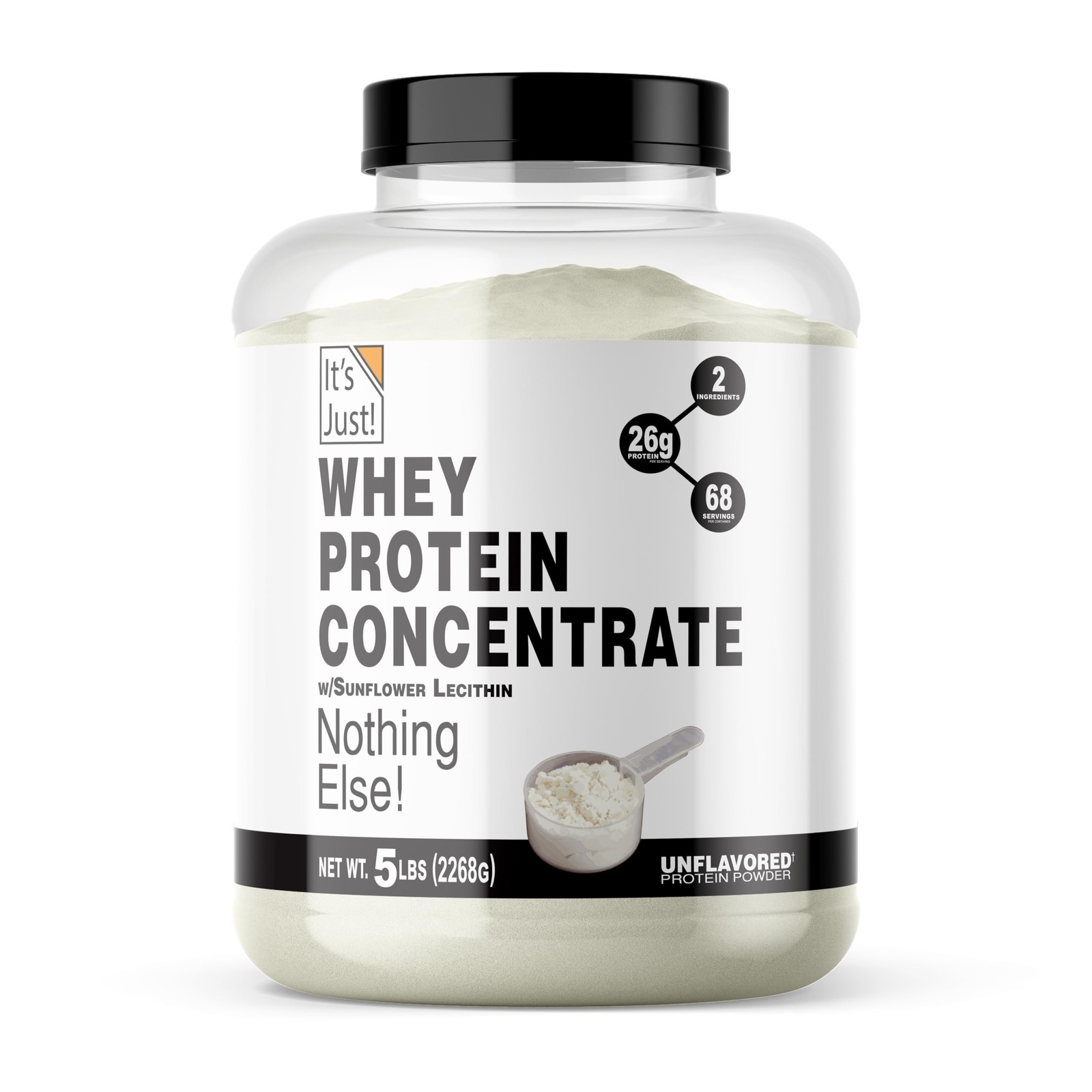 It’s Just 100% Whey Protein Concentrate, Made in USA, Premium WPC80, No Adde…