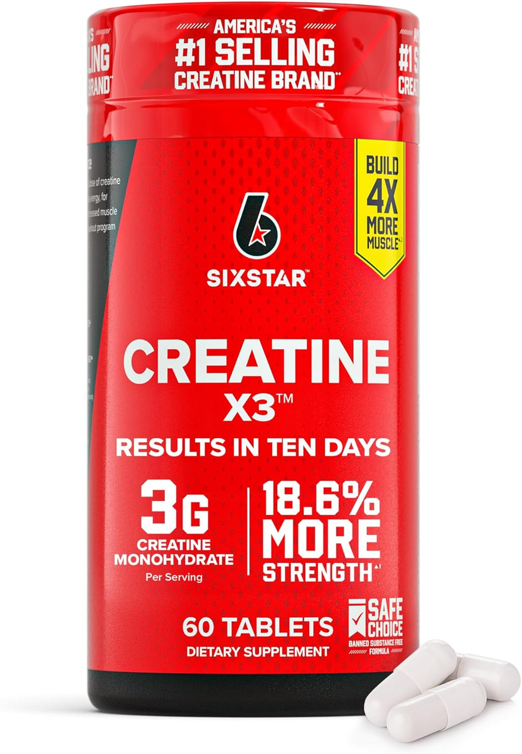 Creatine Pills, X3 (60 Caplets) – Creatine for Women & Men – Creatine Capsules S