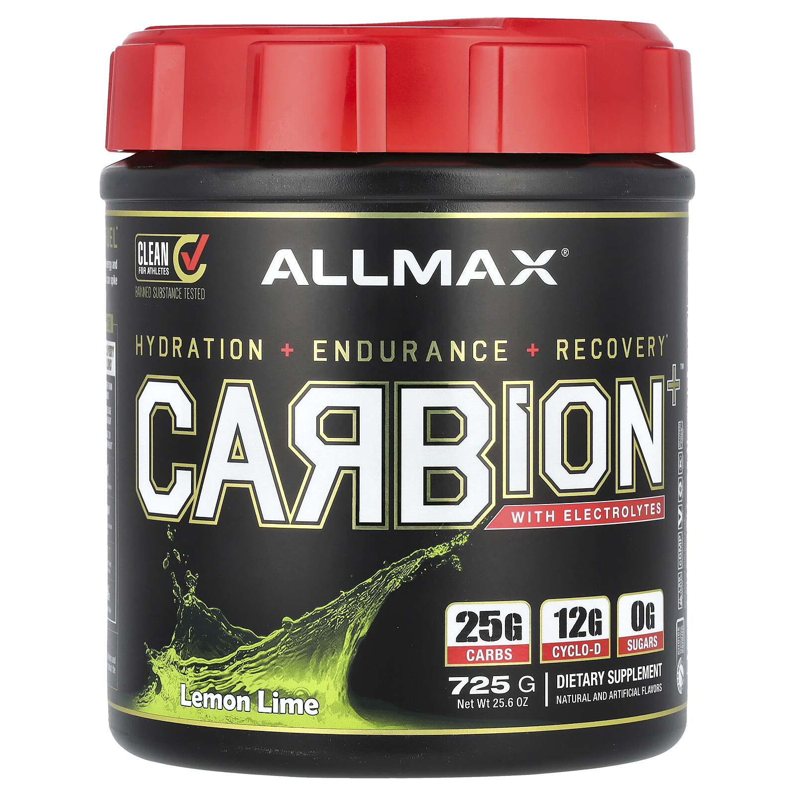 CARBION+™ With Electrolytes, Lemon Lime, 25.6 oz (725 g)