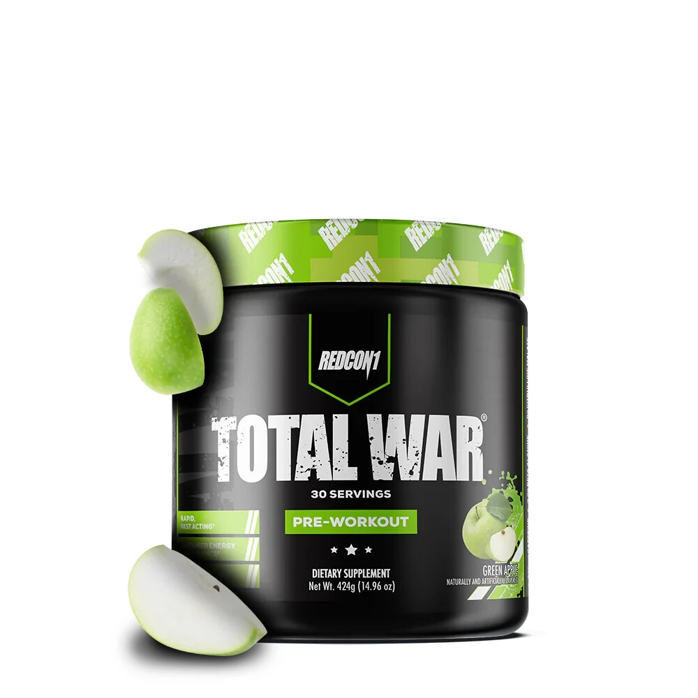 Redcon1 Total War Preworkout 30 Serving Powder Redcon Green Apple