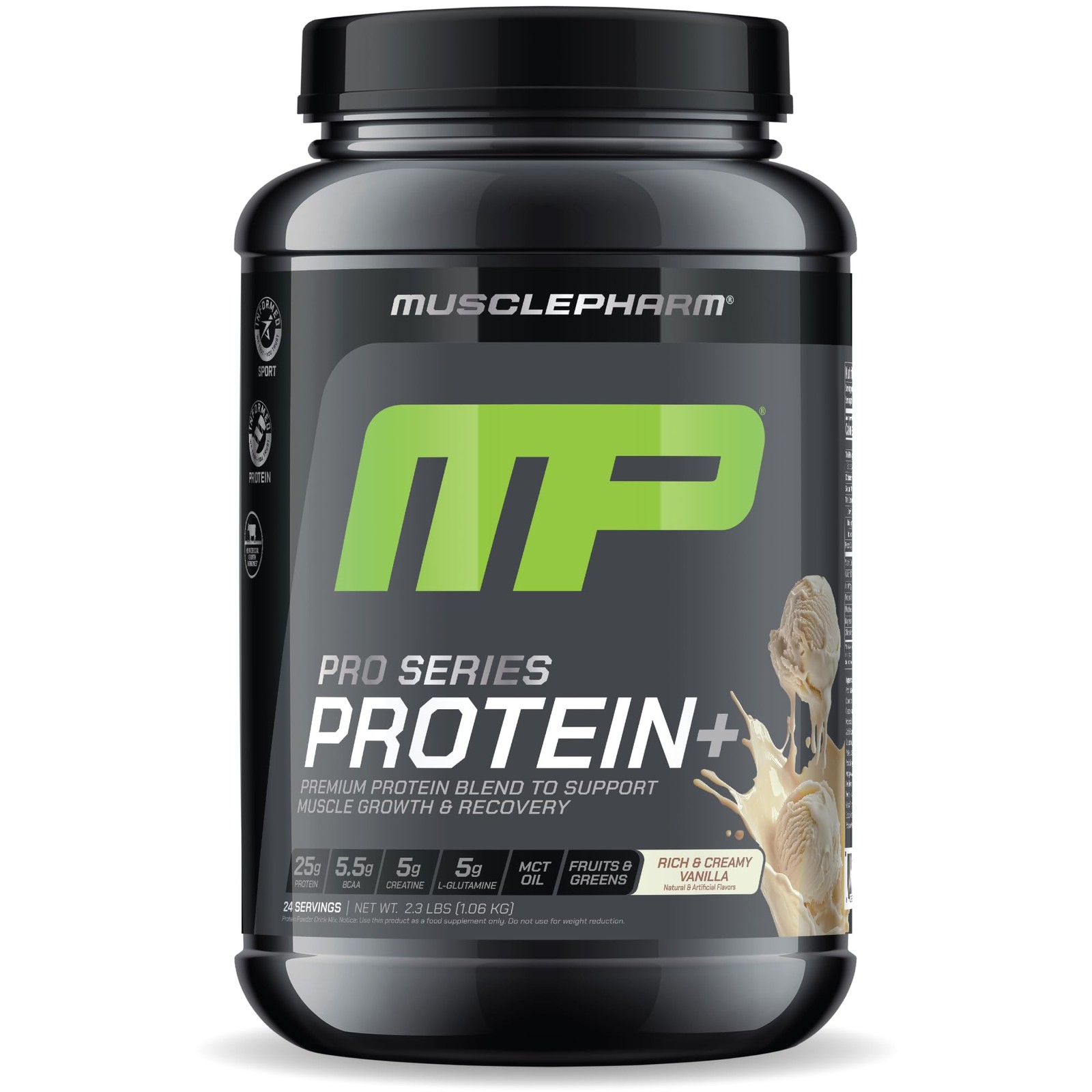 MusclePharm Pro Series Protein+, 26g Whey Protein Powder per Serving | Profes…