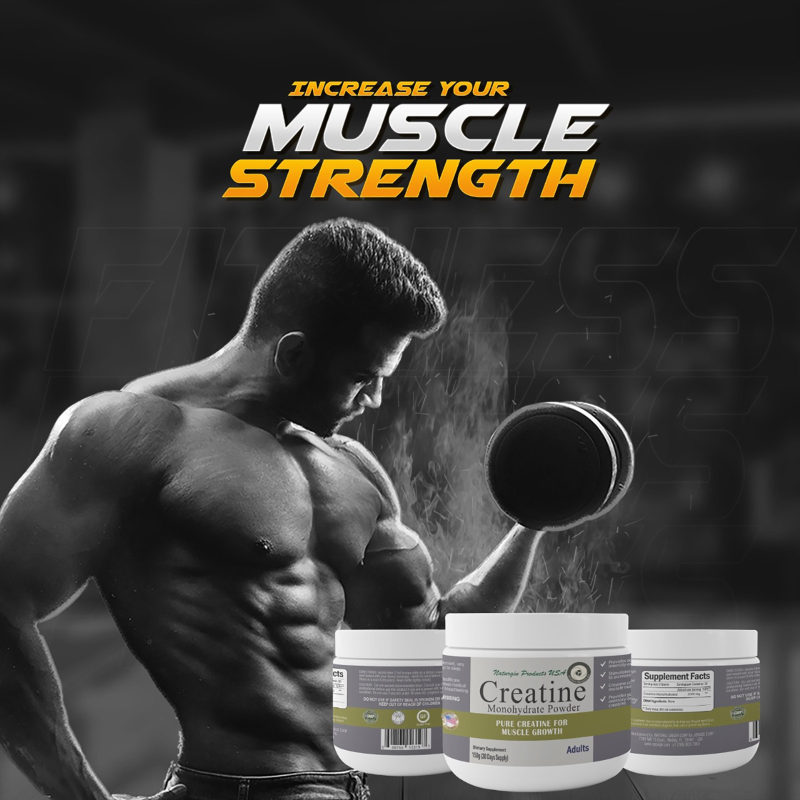 Creatine Monohydrate Powder – 150 grams – High Quality Sports Supplement .