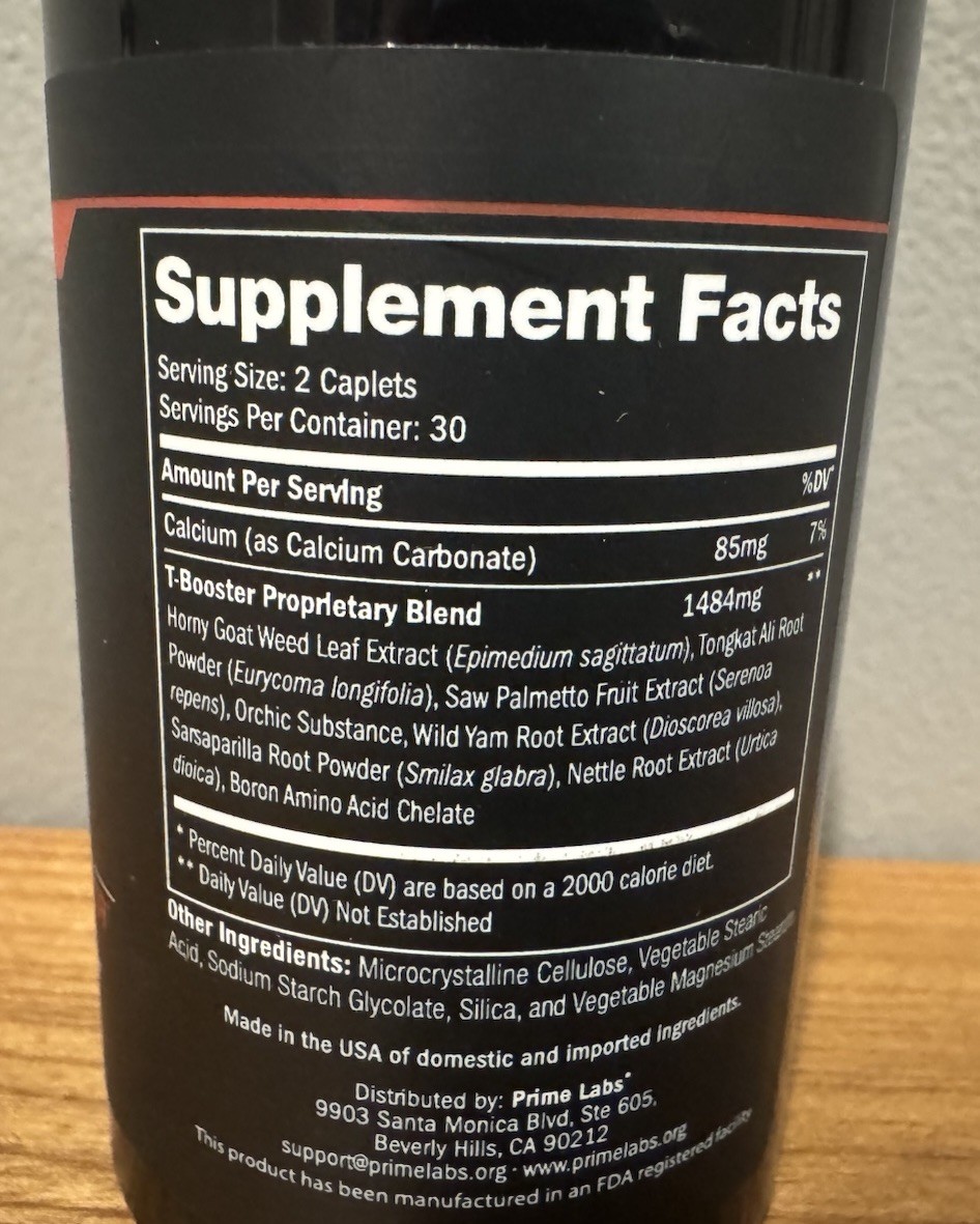 PRIME Labs Men’s Test Booster – Natural Stamina Endurance & Strength Booster