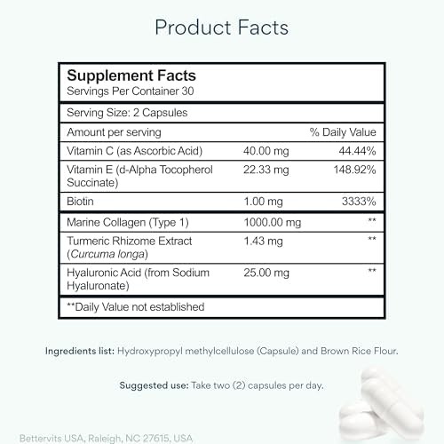 Bettervits Collagen Peptides Complex with Hyaluronic Acid & Turmeric | Hydrolyze