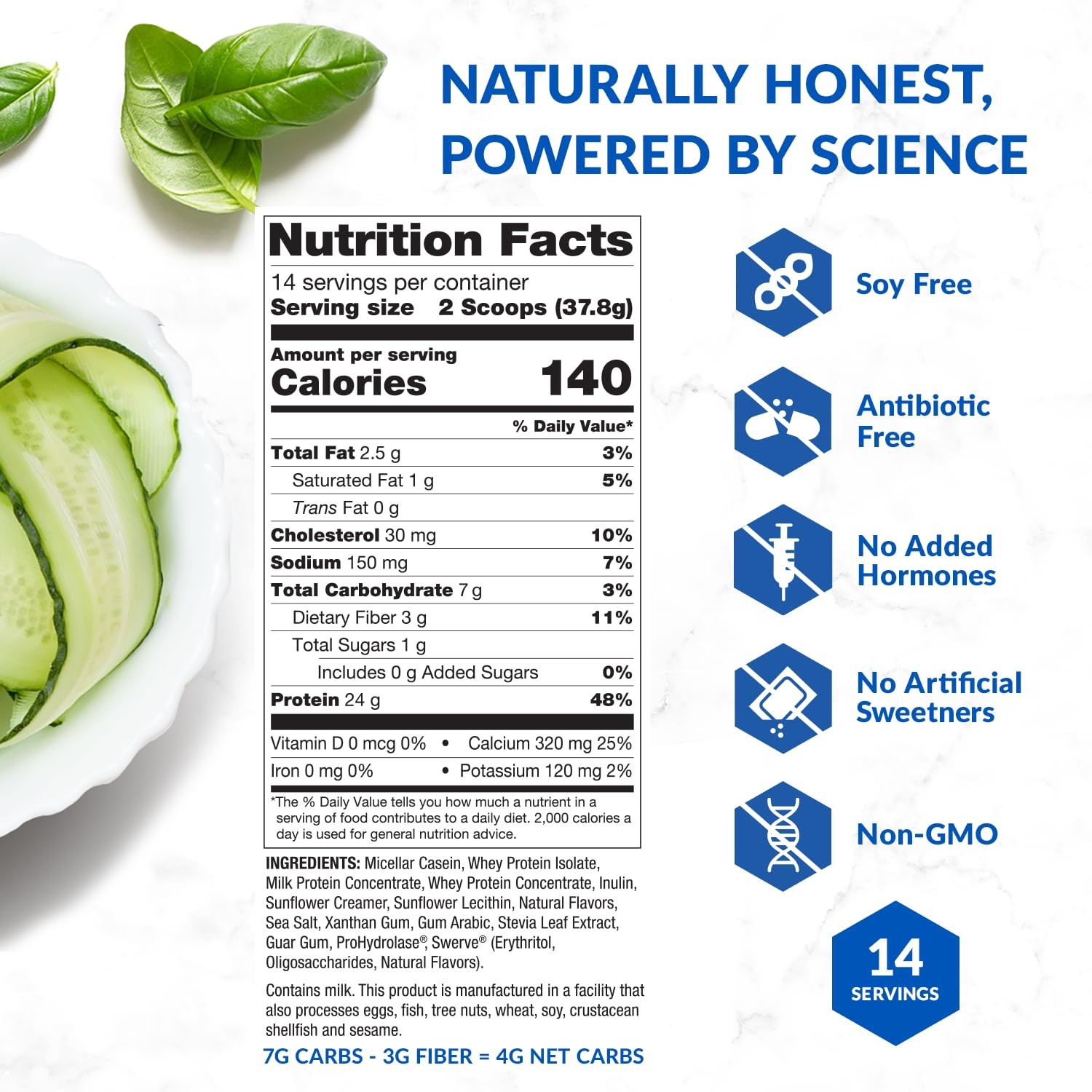 BioTrust Low Carb Protein Powder – Natural and Delicious Whey & Casein Blend fro