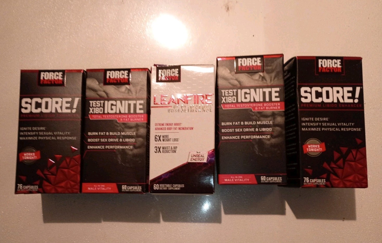 Force Factor Score Lean Lot Of 5 Test Ignite 60 Capsules Exp.03/2027