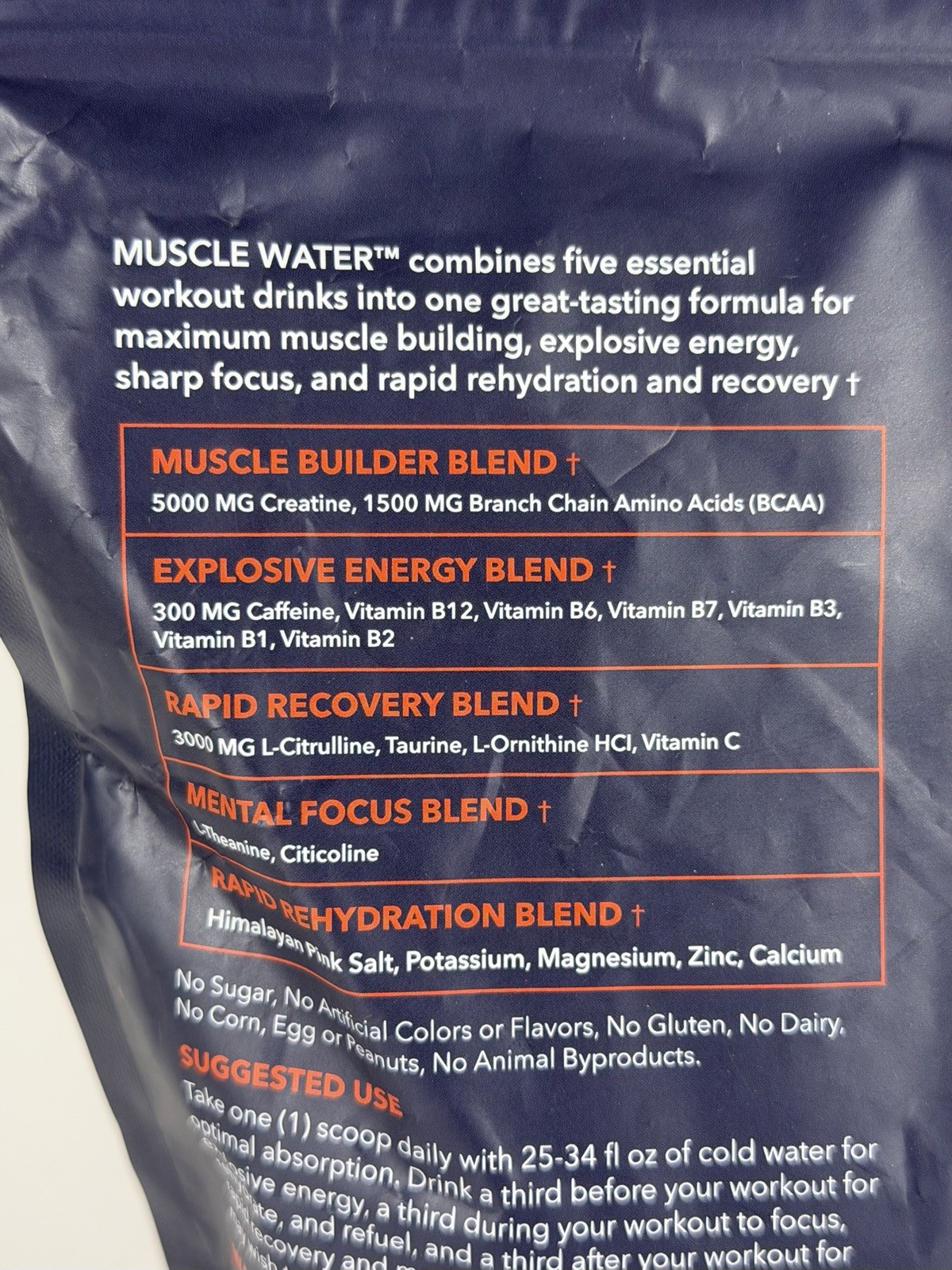 Muscle Water MEGO Fruit Punch Pre Workout Creatine BCAA 30 Servings Exp 08/26