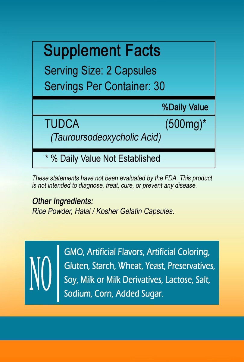 TUDCA 60 Capsules (Tauroursodeoxycholic Acid) – 500mg Serving