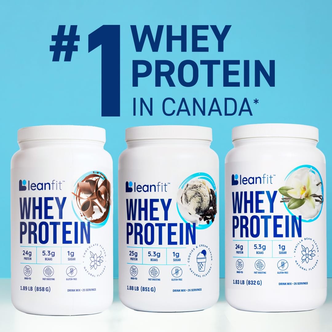 LeanFit WHEY Protein Cookies & Cream – 100% Whey Protein Powder 25g Protein P…