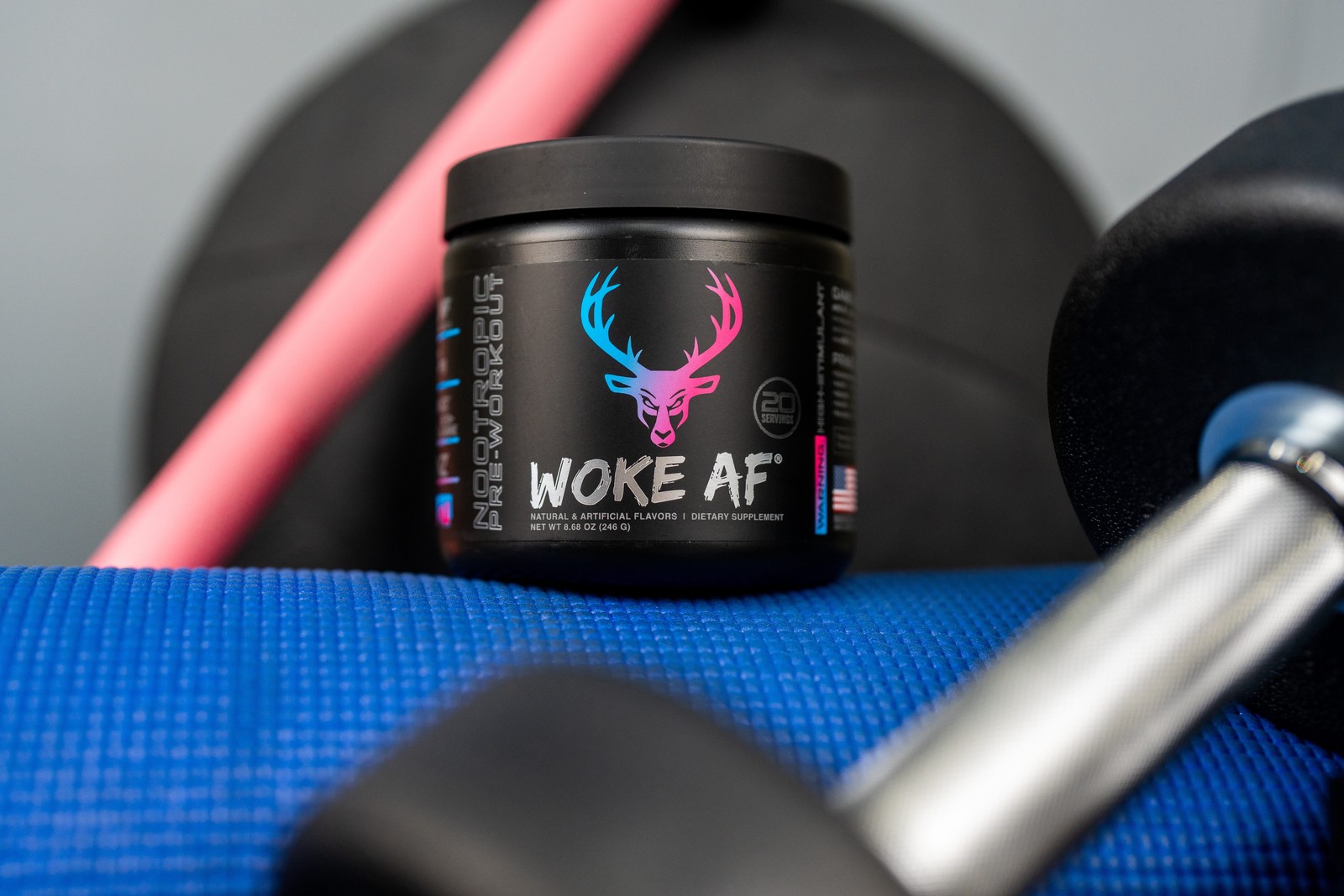 Bucked Up Woke AF Pre-Workout Powder, Increased Energy, Miami, 333mg Caffeine