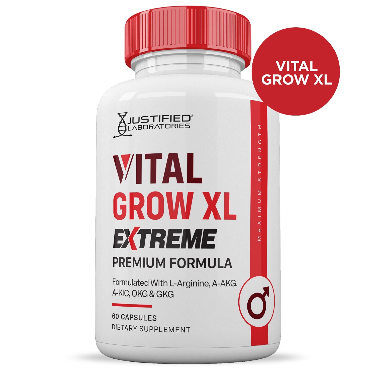 Vital Grow XL Extreme 1600MG For Men Premium Formula Supplement Pills 2 Pack