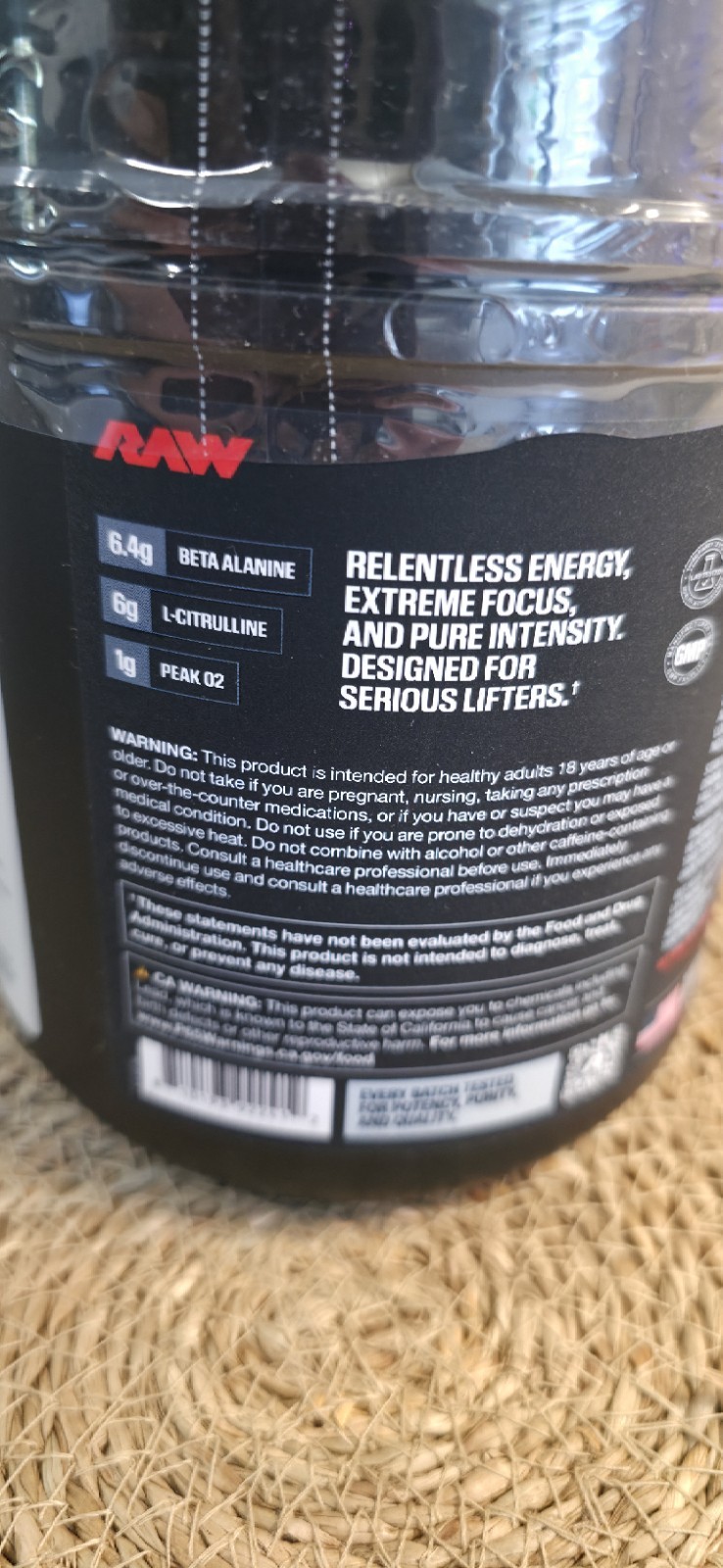 Raw Nutrition Thuper Thavage pre-workout supplement in Cherry Lime Slush