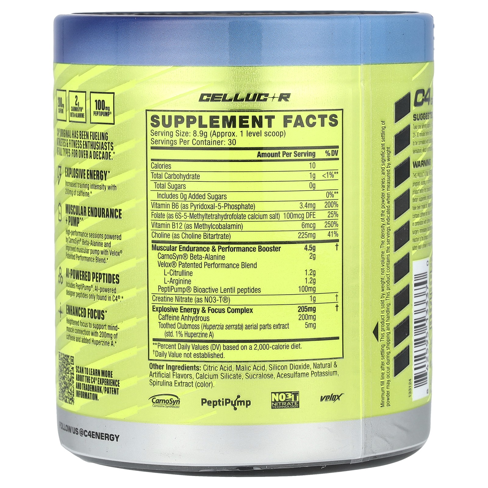 C4 Original, Pre-Workout, Icy Blue Razz, 267 oz (9.4 oz)