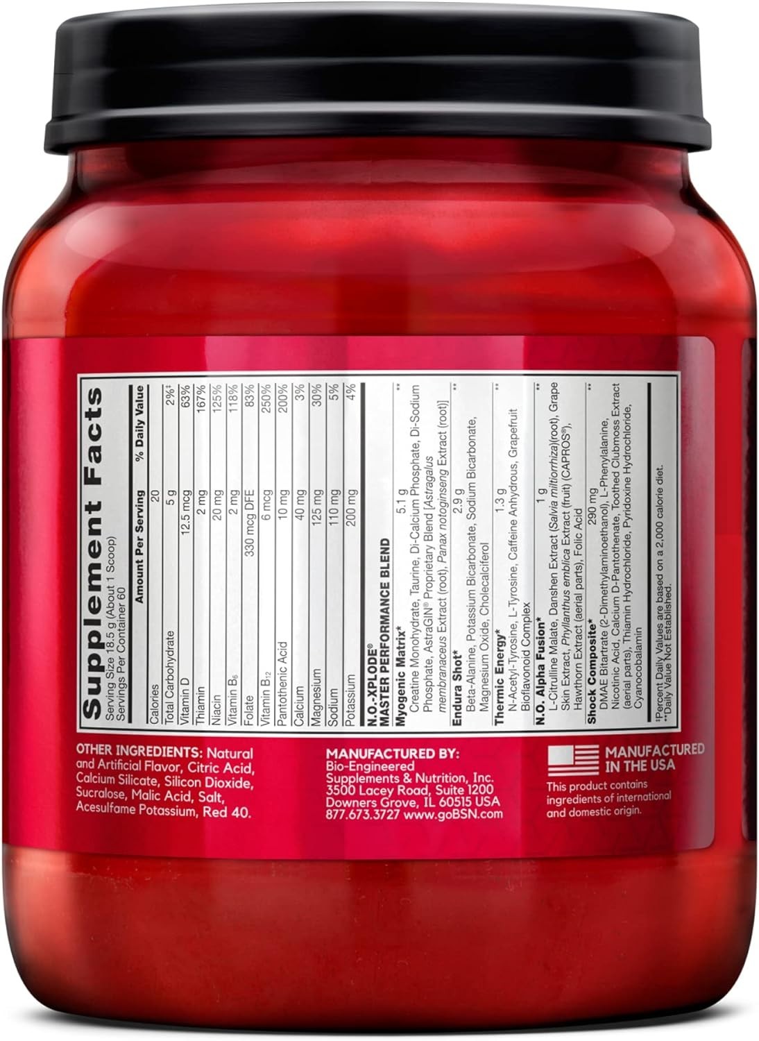 Pre-Workout Supplement – Creatine, Beta-Alanine, Energy, Fruit Punch, 60 Serving