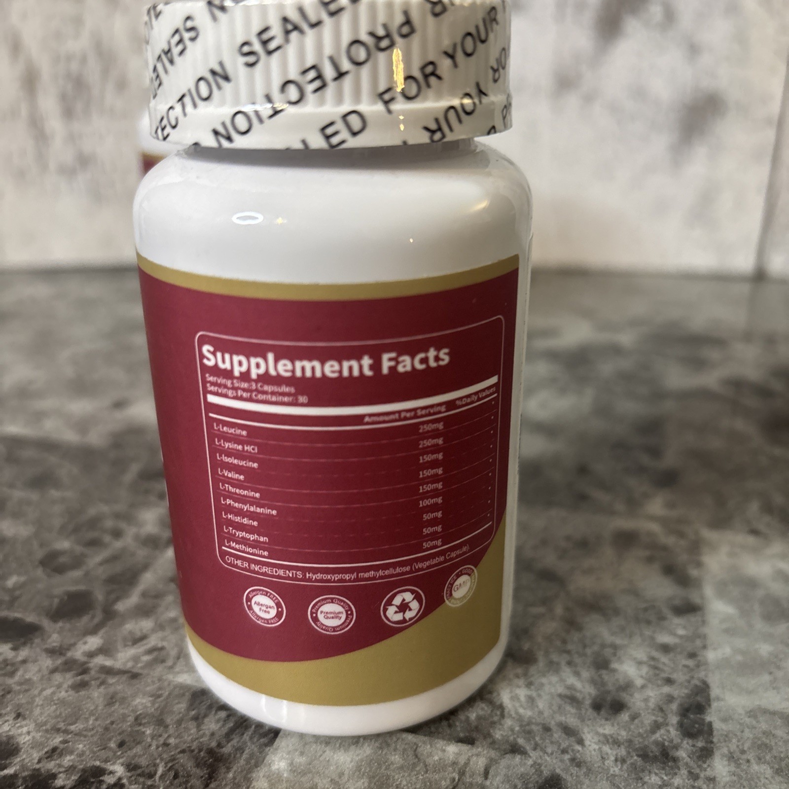 2-Essential Amino Acids Supplement EAA – High Potency 180 Capsules