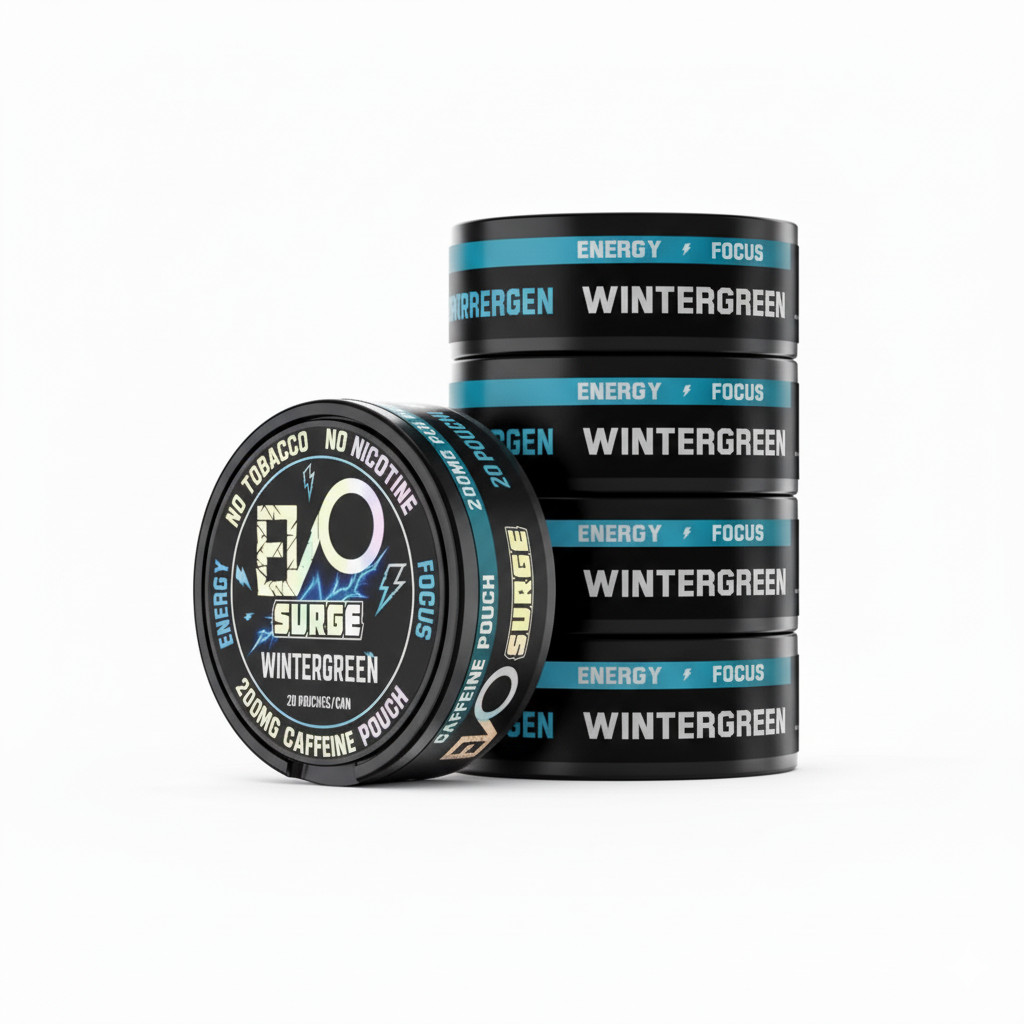 EVO Surge Energy Booster 200mg Caffeine Pouches – 5 Pack (20 Count/Can)