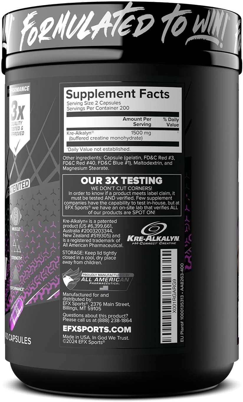Kre-Alkalyn EFX | pH Correct Creatine Monohydrate Pill Supplement | Strength,…