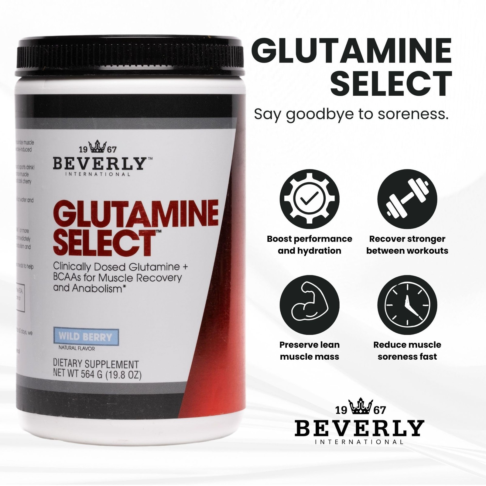 Beverly International Glutamine Select, 60 Servings. Clinically Dosed LGlutam…