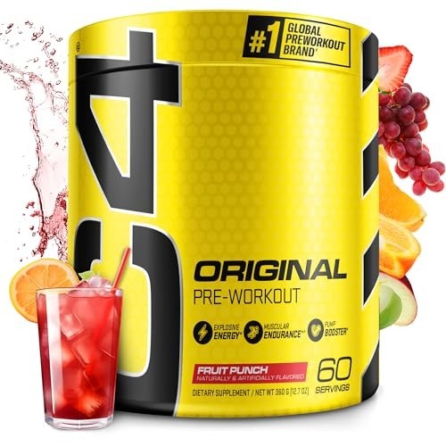 Original Pre Workout Powder 60 Servings Fruit Punch 150mg Caffeine