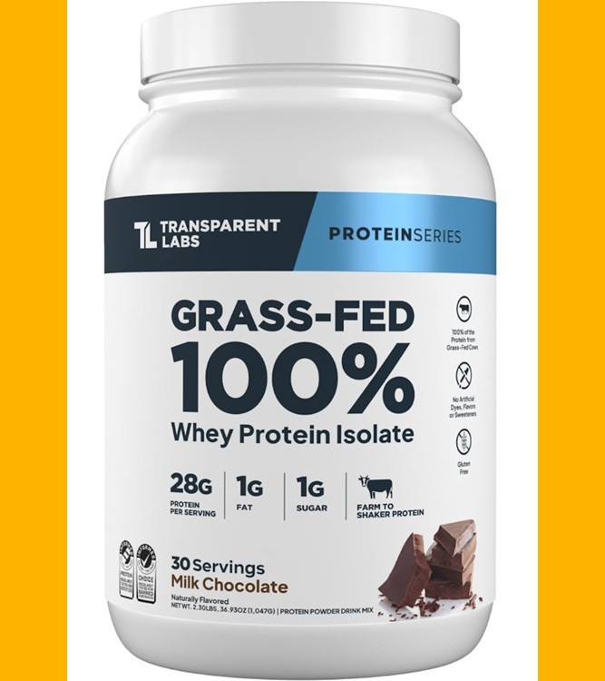 NEW! Transparent Labs 100% Grass Fed Whey Protein Isolate Milk Chocolate BB 1/28