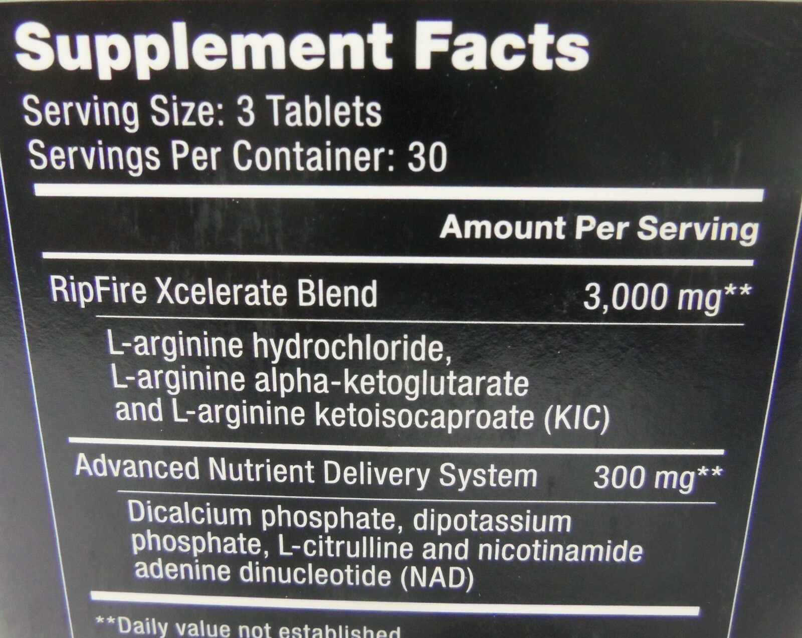 RipFire Xcelerate Pre Workout Dietary Performance Supplement 90 Tablets