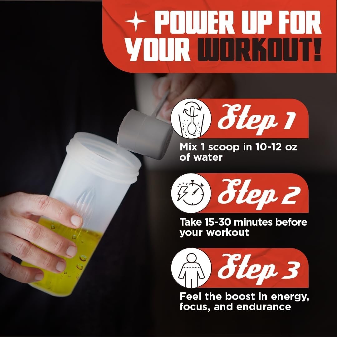 Pre Workout Supplement with Natural Ingredients for Laser Focus & Energy