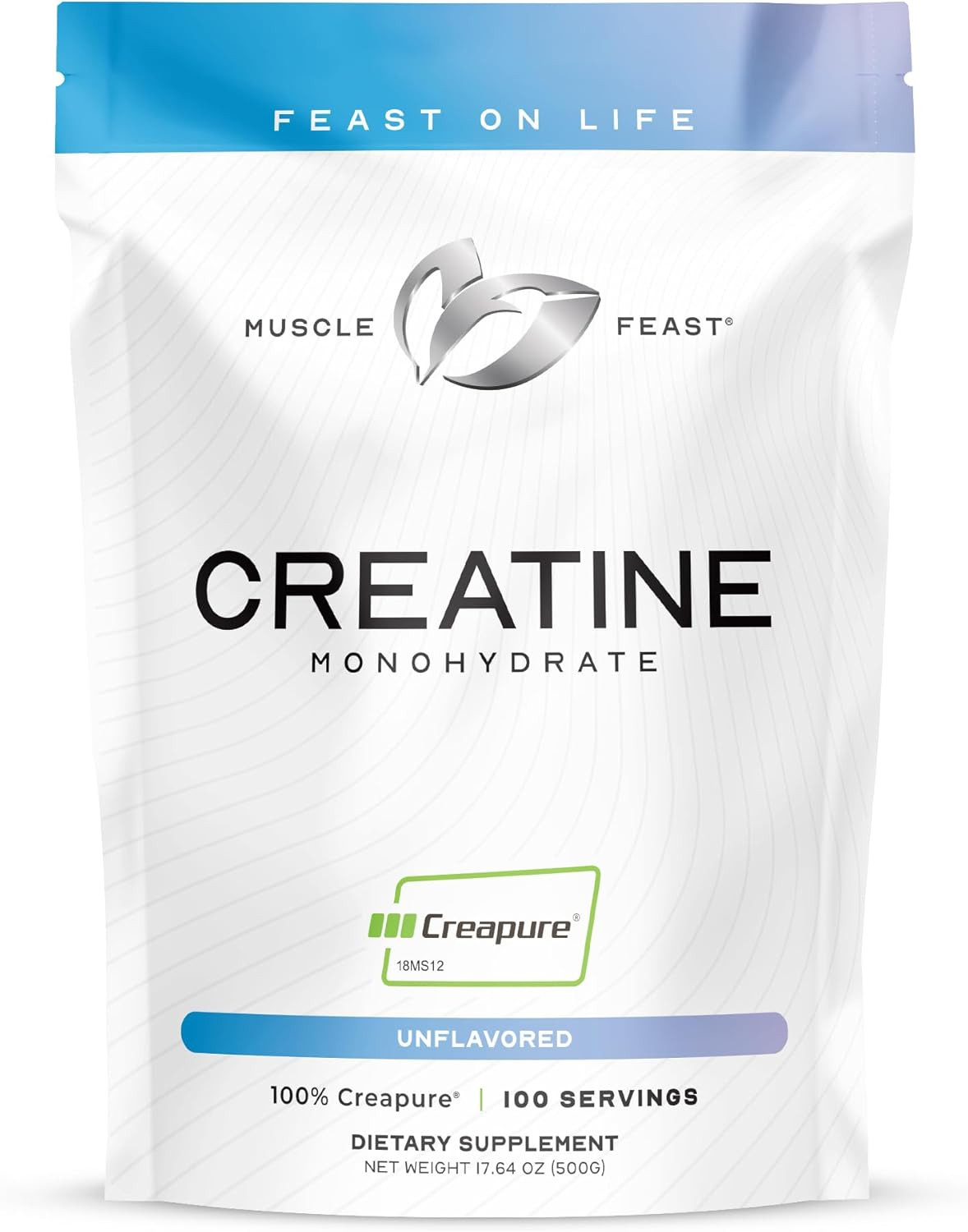 Creapure Creatine Monohydrate Powder, Vegan Keto Friendly Gluten-Free, Mass Gain