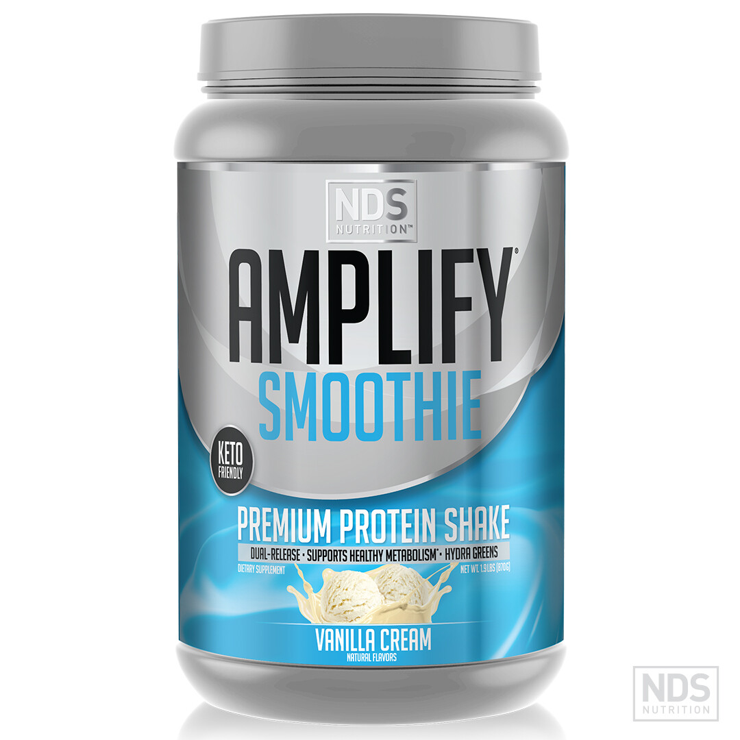 NDS Amplify Smoothie Protein Added Greens Overall Health – Vanilla (30 Servings)