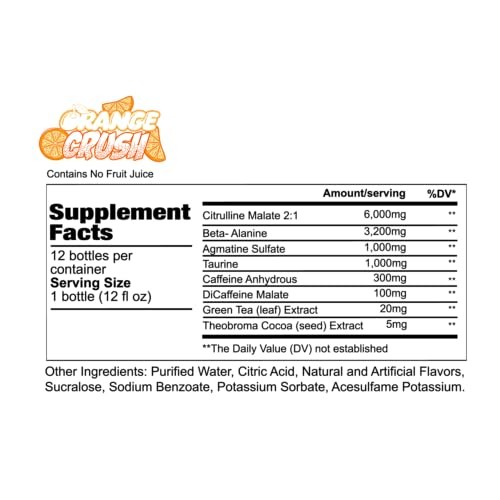 REDCON1 Total War RTD Pre Workout Orange Crush 12 Pack Zero Sugar Caffeine
