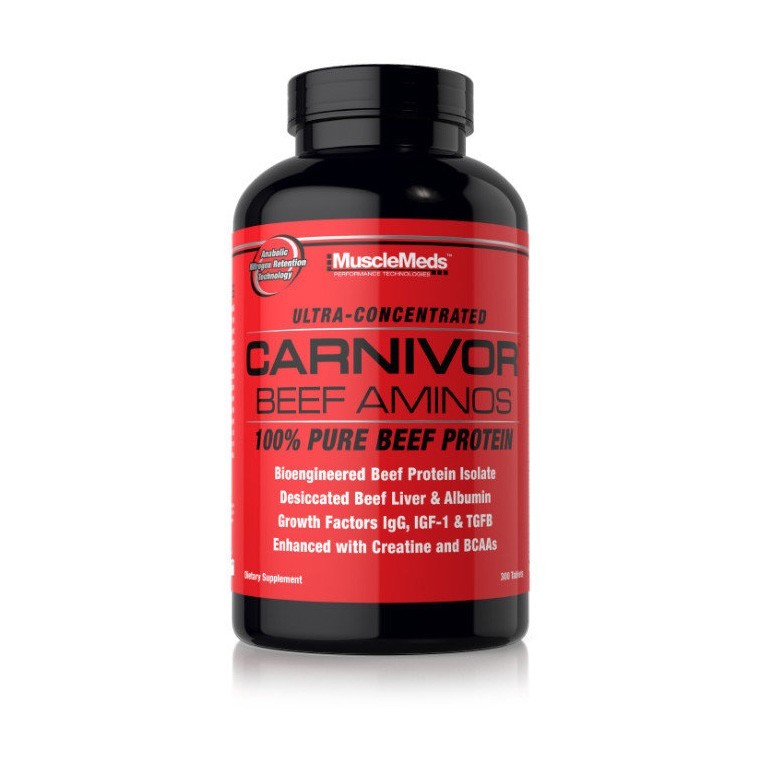 MuscleMeds CARNIVOR Ultra-Concentrated 100% Pure Premium Beef Aminos 300 Tablets