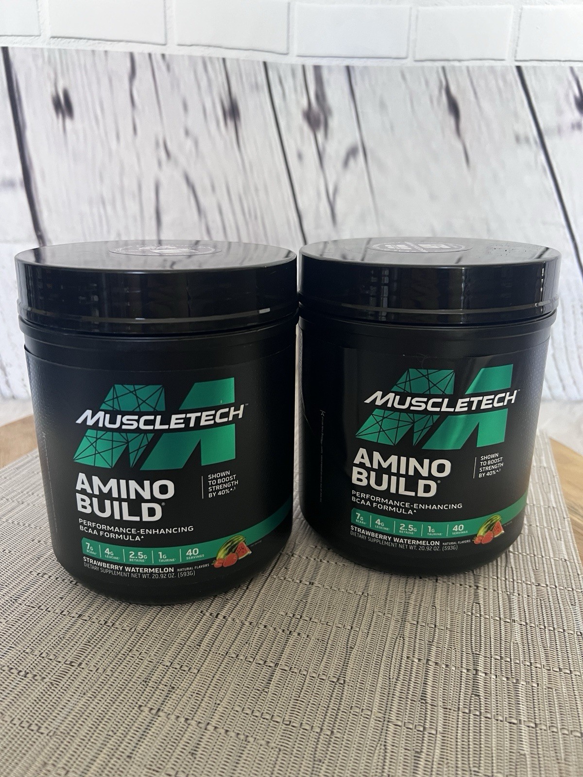 2-Pack MuscleTech BCAA Powder -Men & Women Strawberry Watermelon Boosts Strength