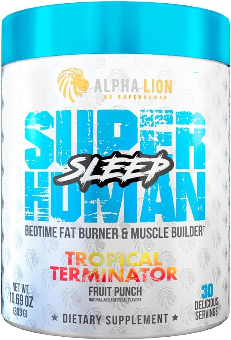Alpha Lion Super Human Sleep Nighttime Fat Burner Sleep 30 Servings 2 Flavors