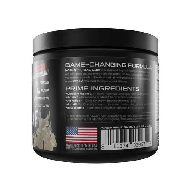 Bucked Up WOKE AF PreWorkout White Gummy Deer Energy Pump Focus 20 Ser Exp 11/26