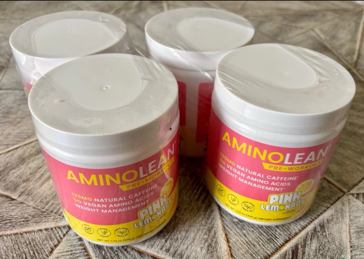 4 Pack NEW! RSP Amino Lean Pre Workout Pink Lemonade Dietary Supplement Exp 6/27