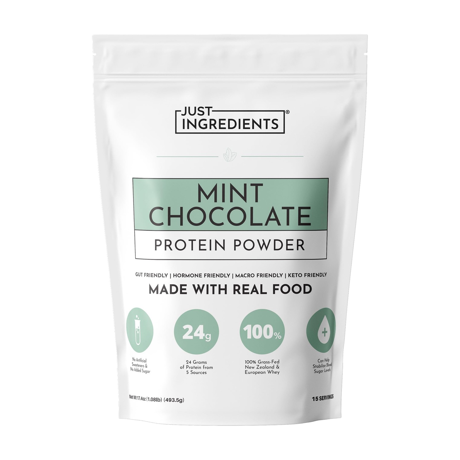 Mint Chocolate Protein Powder | 15 Servings | 24g GrassFed New Zealand Whey +…