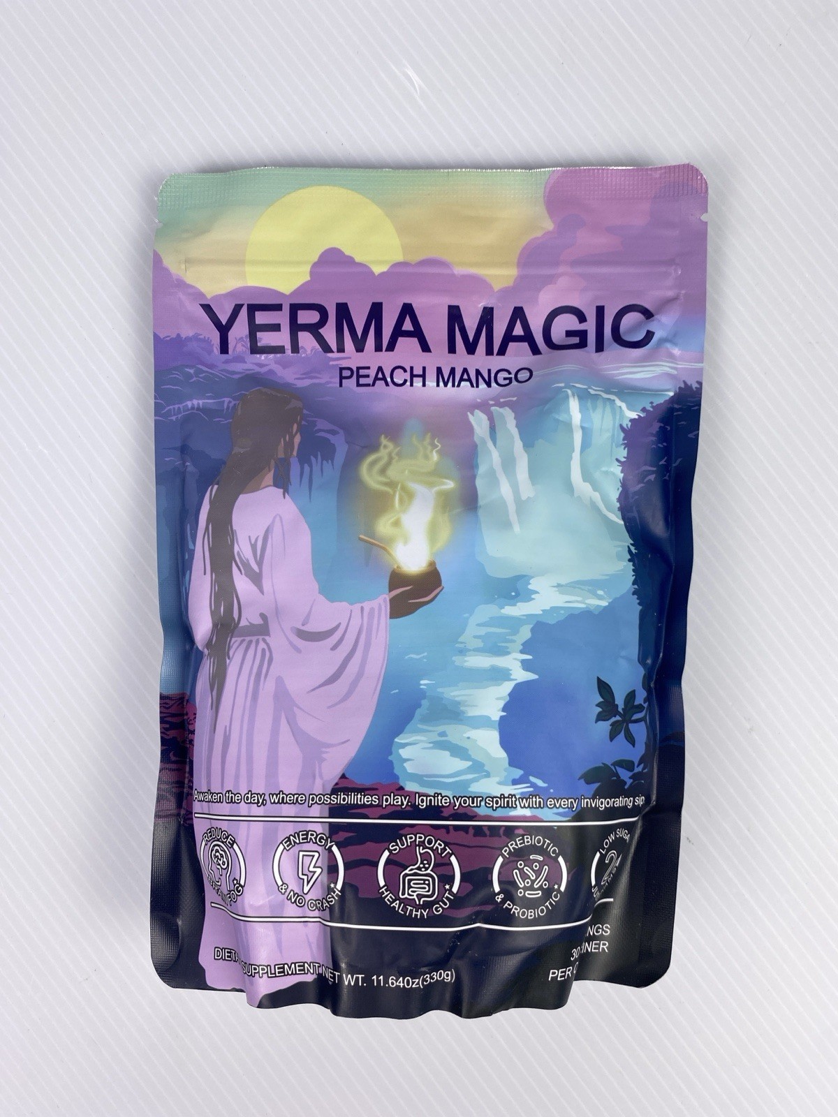 Yerma Magic Yerba Mate Peach Mango Powder 30 Servings Drink Mix Exp 05/27