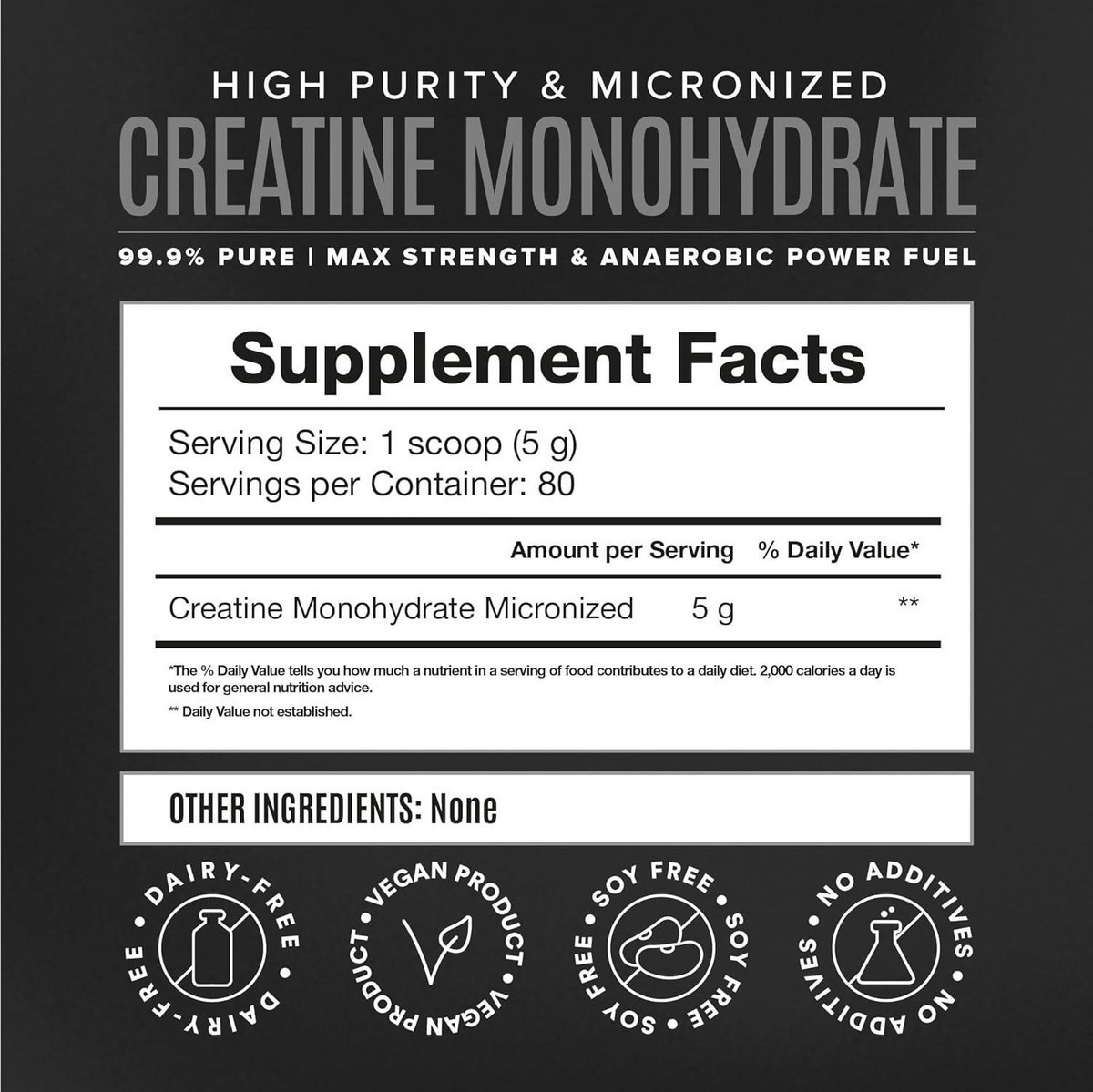 BIRDMAN Micronized Creatine Monohydrate Powder 80 Servings 400g Organic 10/28