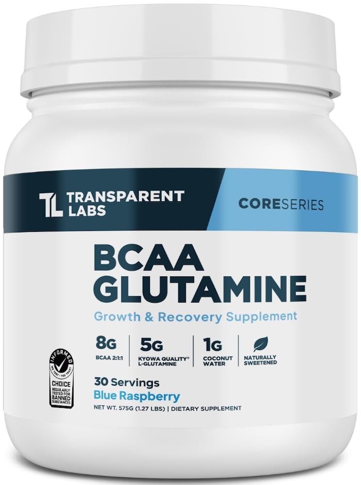 Transparent Labs BCAA Glutamine, Strawberry Lemonade, Post-Workout Recovery