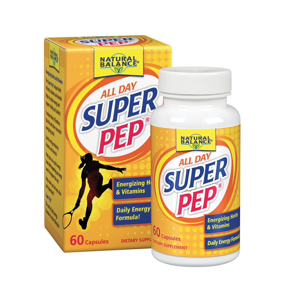 Natural Balance Super Pep | All Day Herbal Energy Supplement | 60 CT, 30