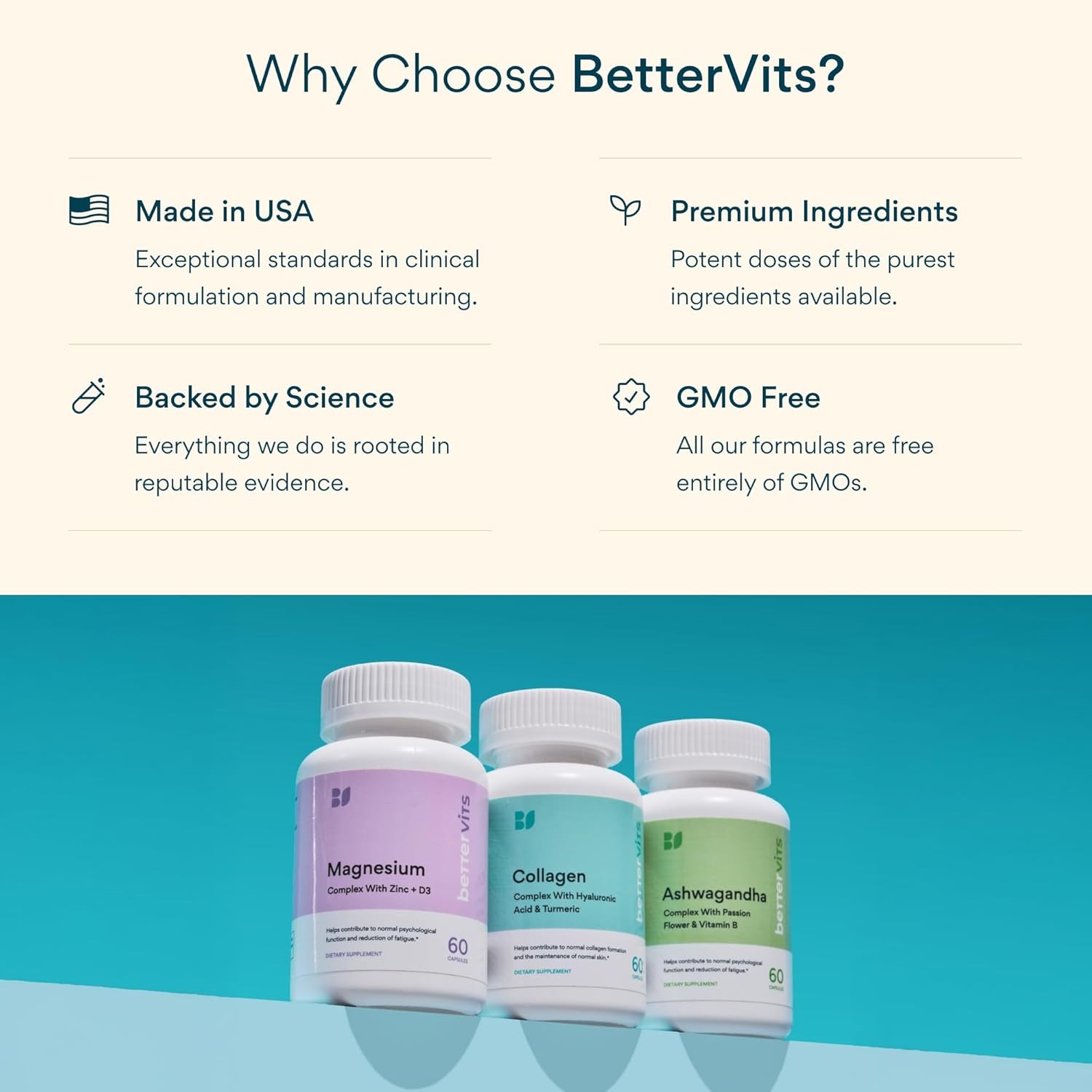Bettervits Collagen Peptides Complex with Hyaluronic Acid & Turmeric | Hydrolyze