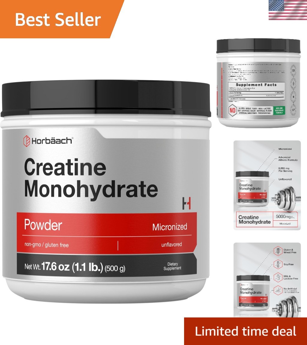 Micronized Creatine Monohydrate Powder 1.1lb – Gluten Free & Vegetarian