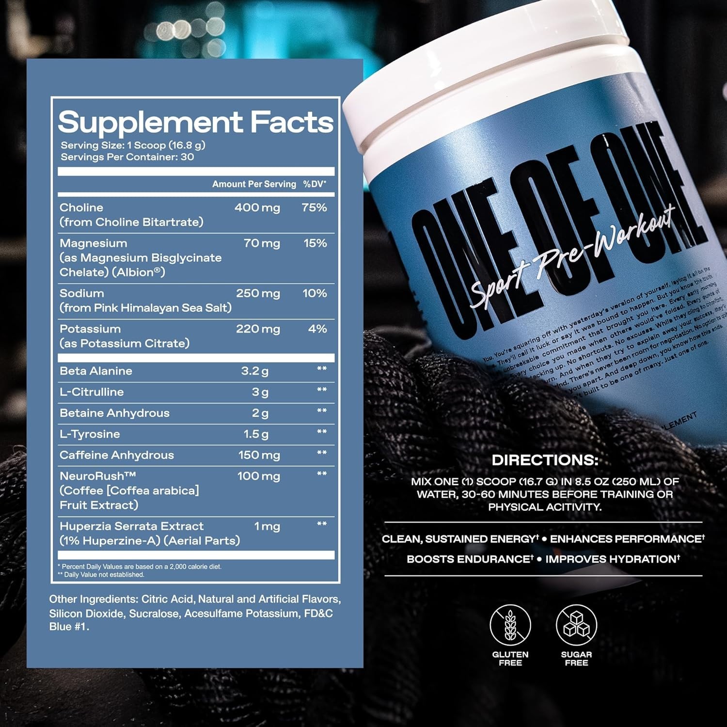 Gluten-Free Pre-Workout with Caffeine – Boosts Hydration & Energy – 30 Servings