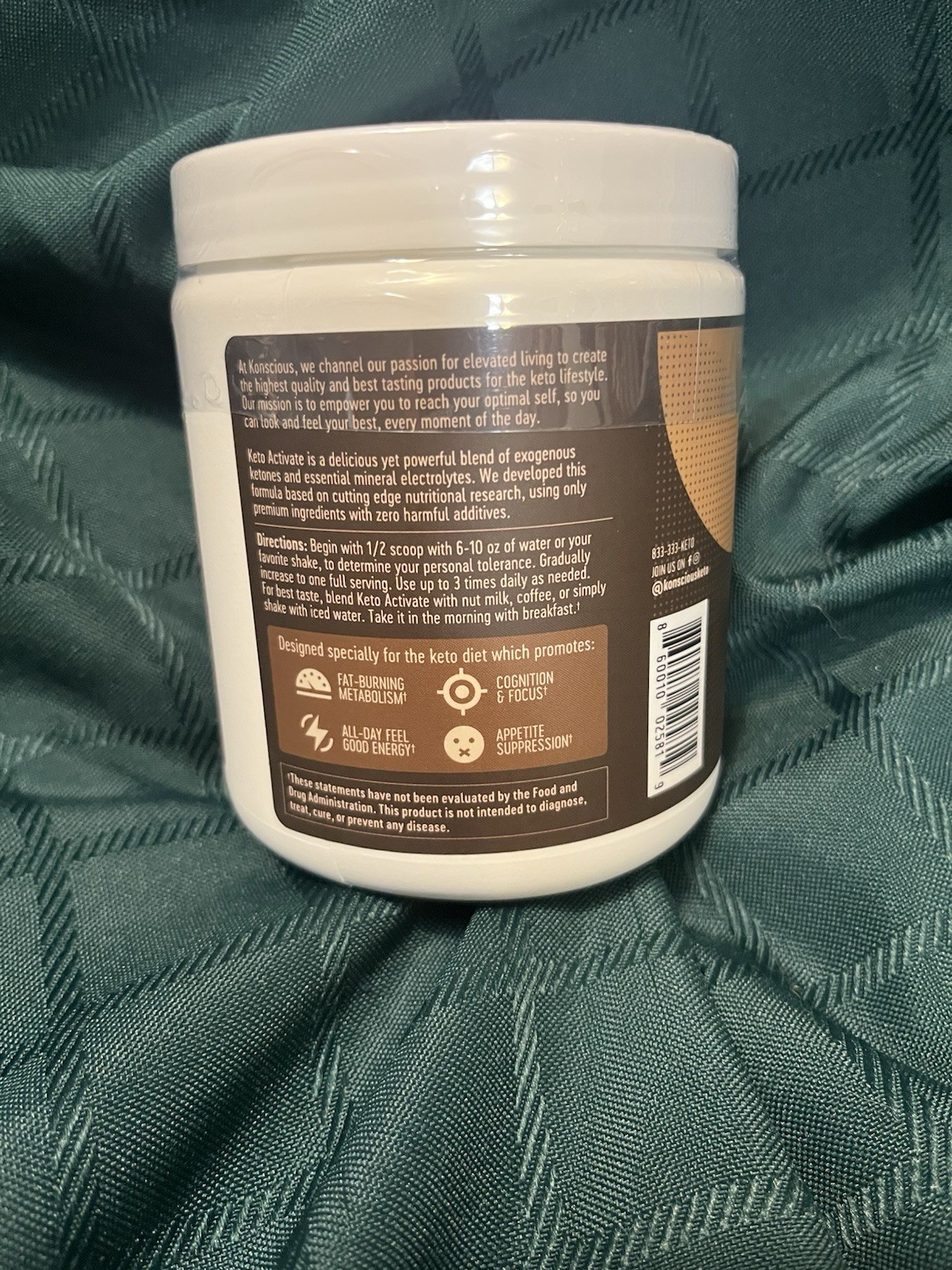 Konscious Keto Activate Dark Chocolate Truffle Premium BHB Ketones sealed