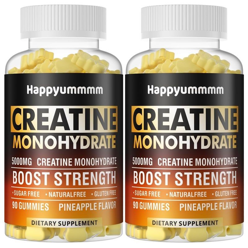 Happyummmm Creatine Monohydrate 5000MG 90 x 2 Gummies LEMON Flavor 09/26