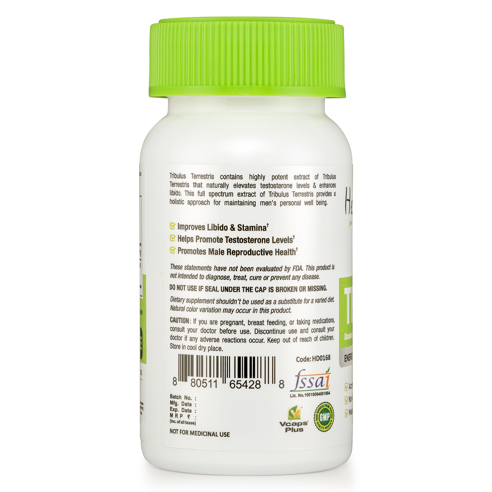 Tribulus Terrestris 60 Capsules – Saponins Testosterone Booster for Performance