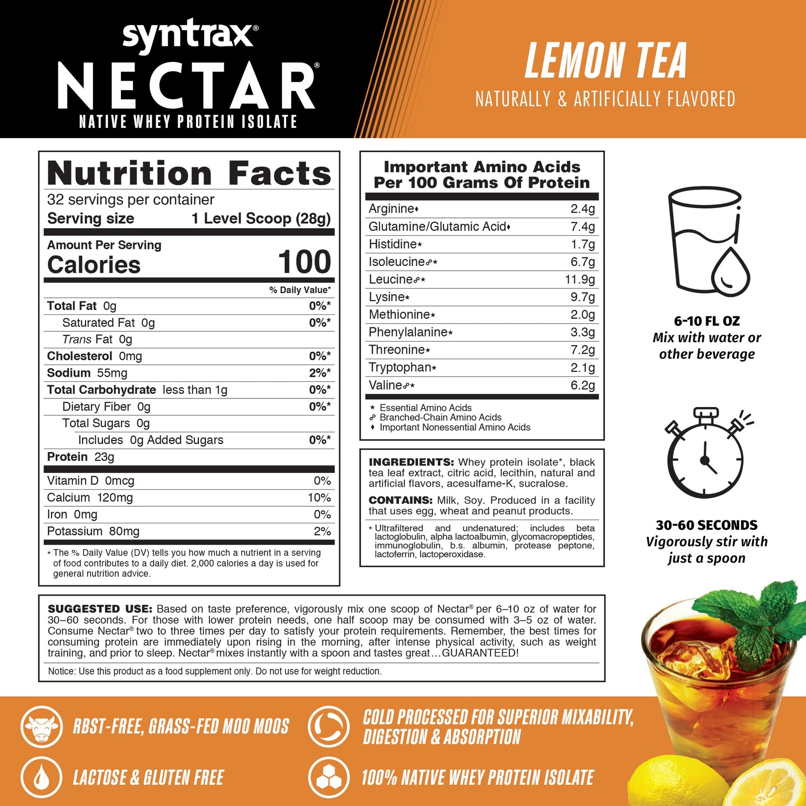 Syntrax Nutrition Nectar, 100% Whey Protein Isolate Powder, Refreshing Fruit …