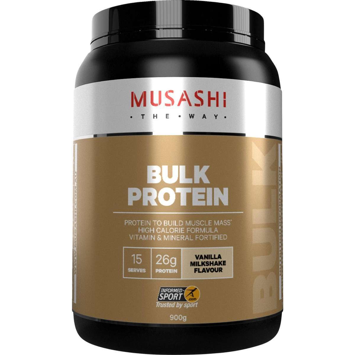 New Musashi Bulk Protein Powder Vanilla Milkshake Flavour 900g – 2KG Range