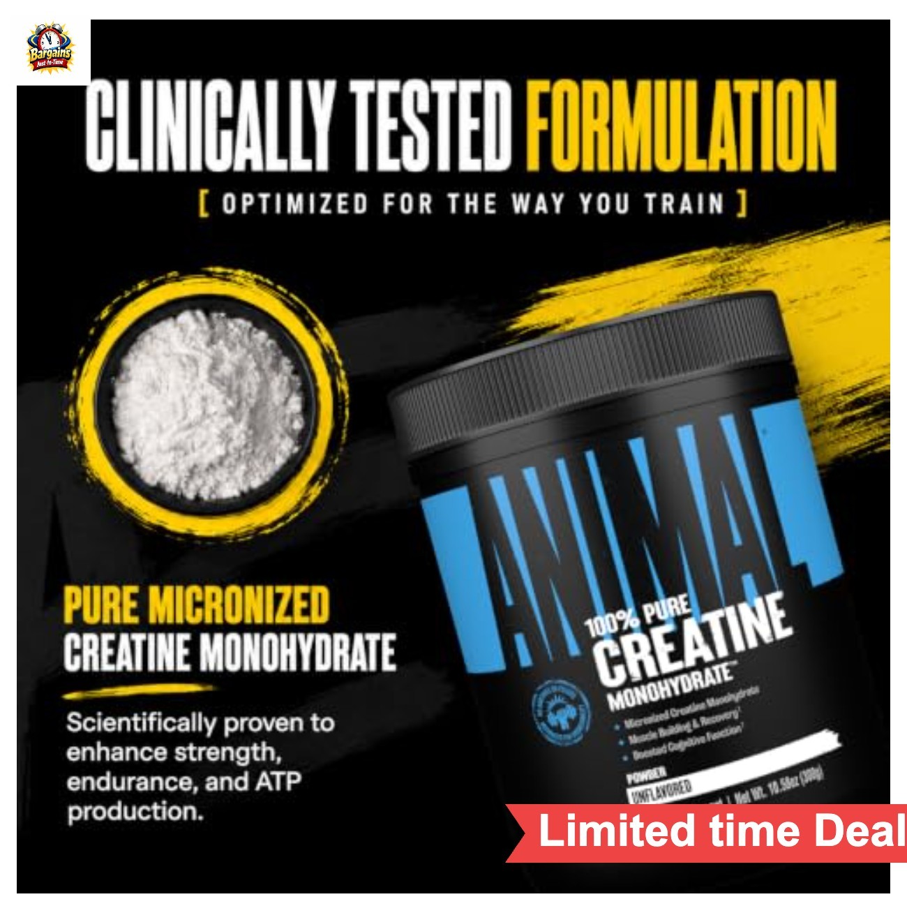 Micronized Creatine Monohydrate Powder Unflavored 300g 5g Per Scoop Muscle